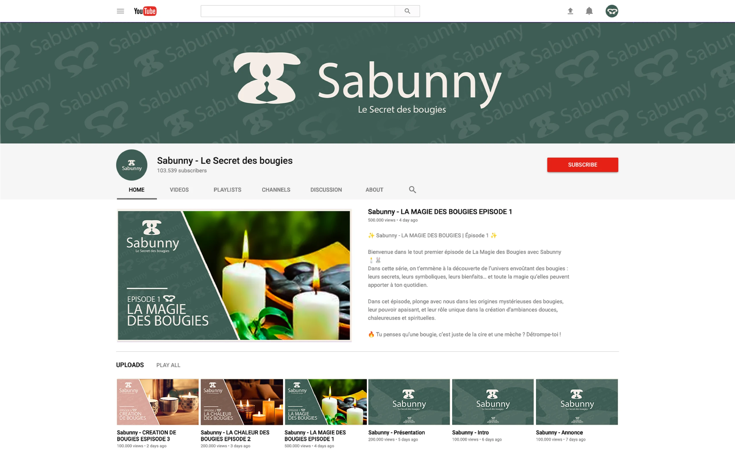 Chaîne YouTube Sabunny