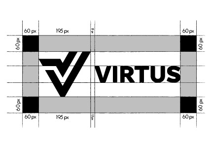 Construction du logo horizontal Virtus